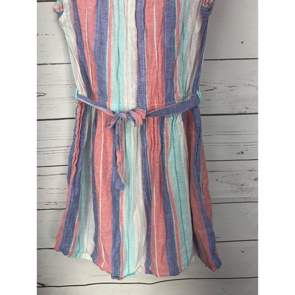 Carter’s Linen Striped size 6 short sleeve‎ tie waist Dress - Picture 6 of 8